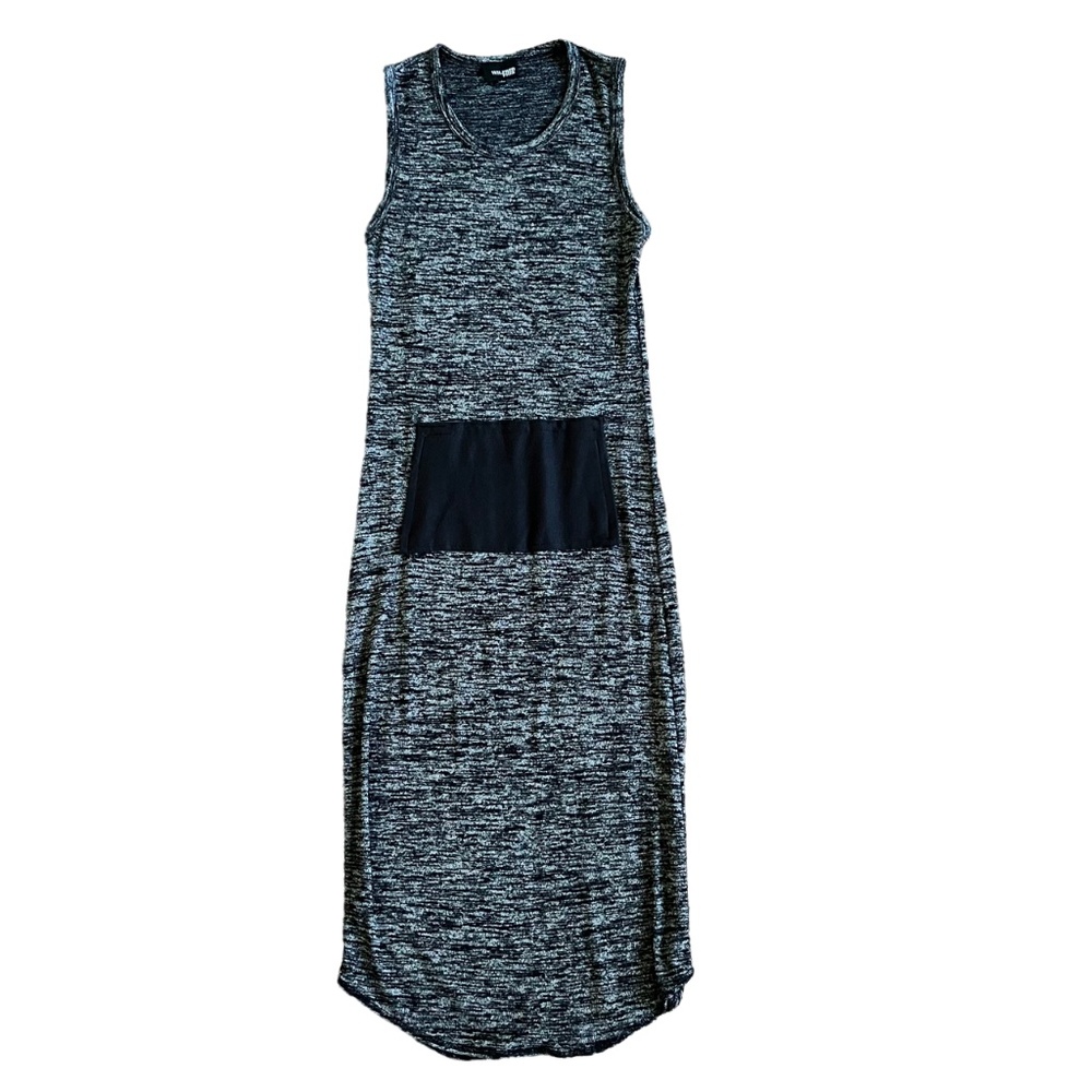 Aritzia Wilfred Free Bruni Bodycon Midi Dress in Marled Black, Size Small